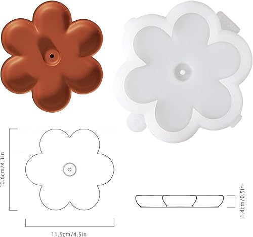 Miniatura 5 de BOOWAN NICOLE Molde de silicona con forma de flor para incienso de concreto, cemento DIY que hace herramientas para decoración del hogar