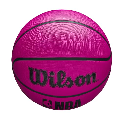 Image of WILSON NBA DRV Outdoor Basketball with Pump - Pink, Size 7-29.5 inch