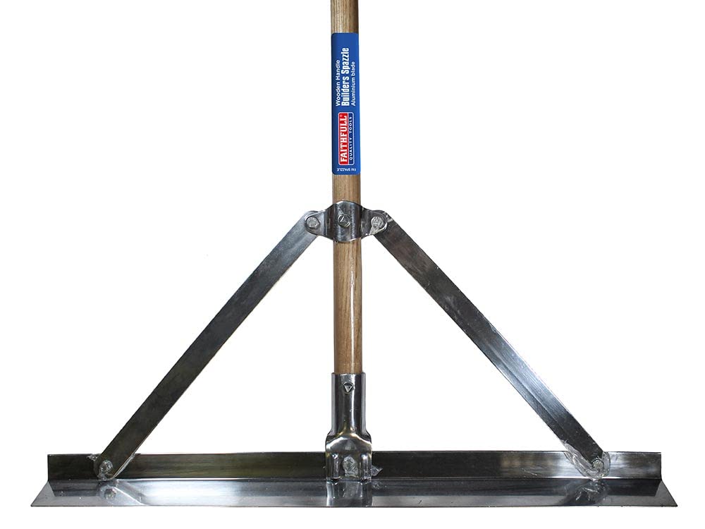 Faithfull Aluminium Concrete / Tarmac Rake (Spazzle) With Wooden Handle
