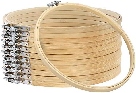 Caydo 12 Pieces 8 Inch Embroidery Hoops, Cross Stitch Hoop Ring for Art Craft Handy Sewing Caydo 12 Pieces 8 Inch Embroidery Hoops, Cross Stitch Hoop Ring for Art Craft Handy Sewing
