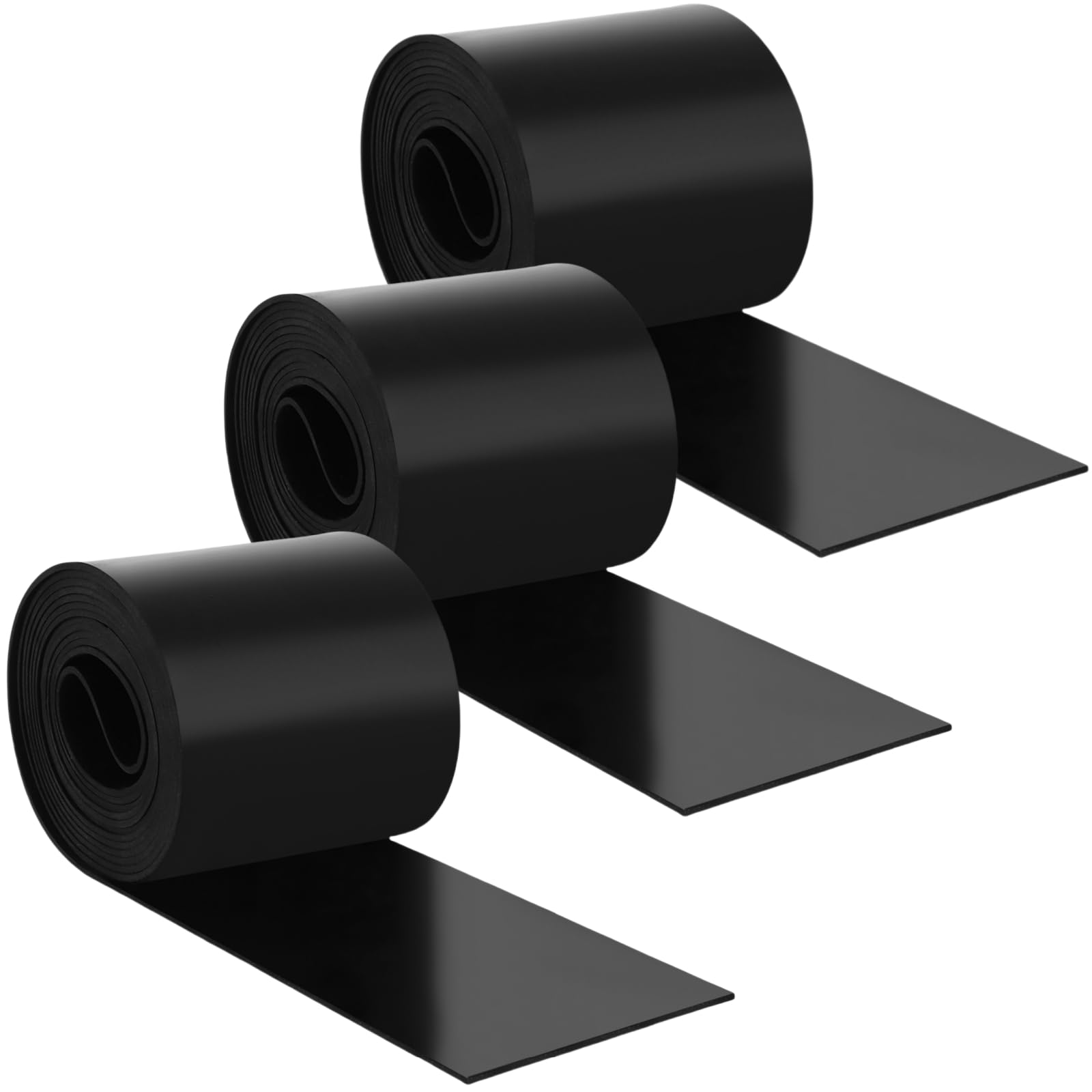 LDXDRU 3 Roll Neoprene Rubber Sheet, 80mm(W) x 2mm(T) x 3M(L) Rubber Strip, Solid Rubber Rolls for DIY Gaskets, Crafts, Pads, Flooring Protection
