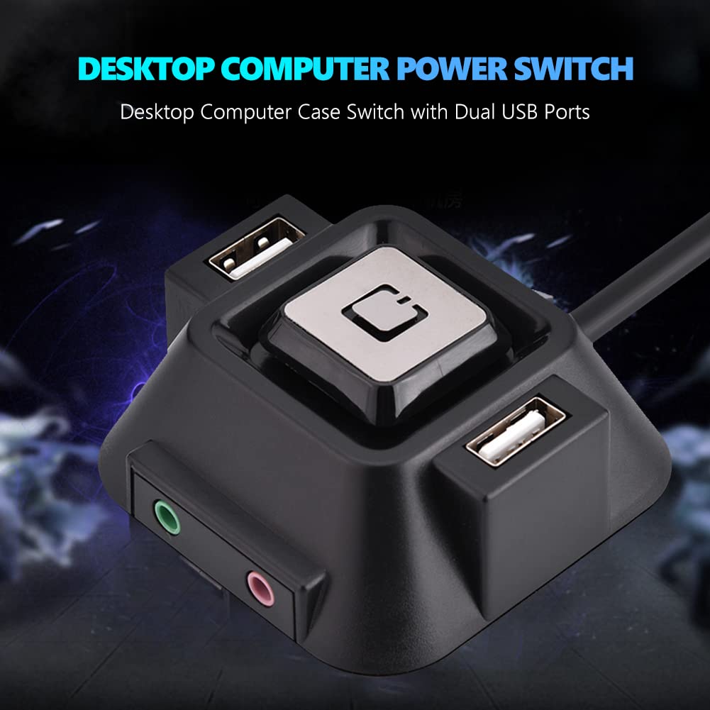 Desktop Computer Schakelaar Desktop Behuizing Schakelaar Dubbele USB-poorten Voeding Benodigdheden Aan/Uit Reset Drukknop Audio Poort