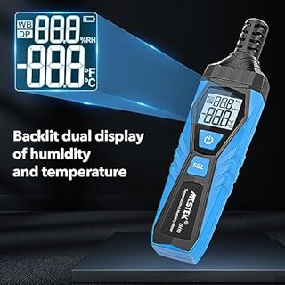 Termometro Igrometro MESTEK Termometro Digitale Ambiente Interno Portable Misuratore di umidità e Temperatura, Punto di Rugiada e Temp di Bulbo Umido, per Industria Agricoltura Meteorologia