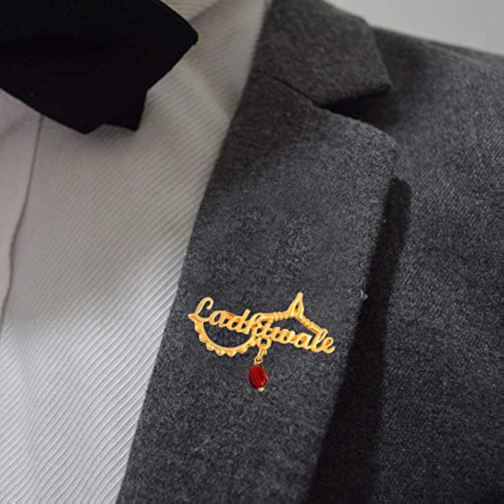 Gold Plated Brass Ladkewale Brooch for Wedding Functions