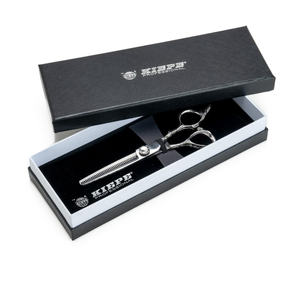 Kiepe 2817T40 Monster Cut Tijera profesional de entresacar 6 pulgadas con 40 dientes – Tijera Convex Razor con 40% de ratio de corte para control preciso del volumen, Made in Italy
