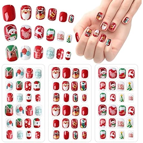 Christmas Kids Press-On Fake Nails Set Cover