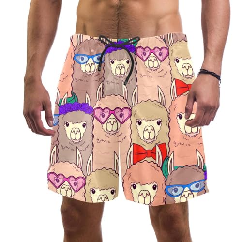 Short de bain homme hipster alpaga maillot séchage rapide pour la plage