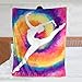 JASMODER Ballet Girl Tie-Dye Throw Blanket Warm Ultra-Soft Micro Fleece Blanket for Bed Couch Living Room