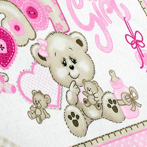 Image of Softerry Baby and Toddler Hooded Towel 28in x 35in - 100% Soft Cotton - Ultra Absorbent Terry and Velour for Bath or Beach (Baby Girl Bear, One Towel)