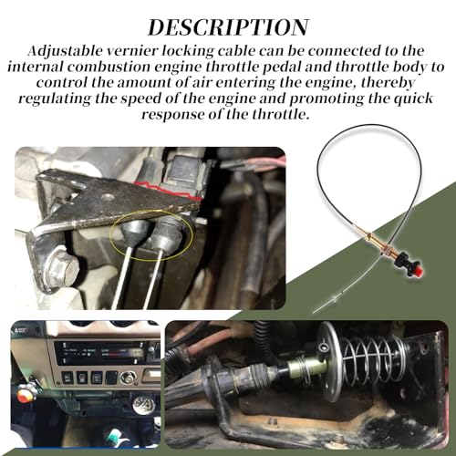 Image of VCGTX10 /55204 10FT Vernier Adjustable Locking Control Cable | Fit for 4100 Series PTO Dump AGT Mini Skid Steer Generator Marine ATV,0.088 Inch Stainless Steel Core,Ergonomic Adjust Knob