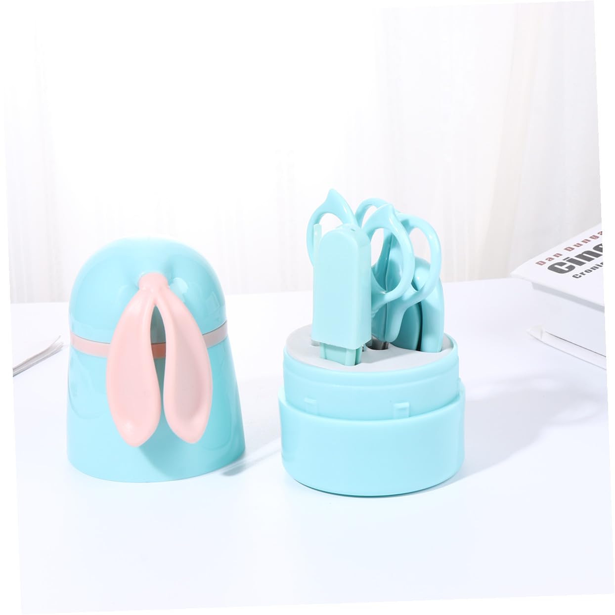 Abaodam 10stücke Teiliges Nagelpflegeset Mit Abgerundeten Scheren Und Feilen Sichere Nageltrimmer Für Neugeborene Und Kleinkinder Blau
