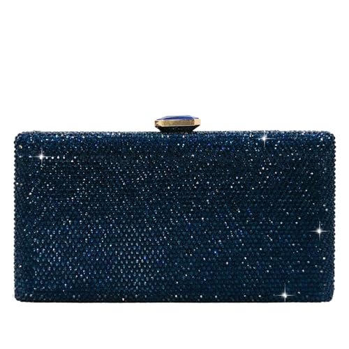 Image of Boutique De FGG Crystal Evening Bags for Women Formal Party Box Clutch Wedding Rhinestone Handbags Bridal Clutch Purse,Mini