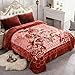 JML Fleece Blanket King Size, Heavy Korean Mink Blanket 85 X 95 Inches- 9 Lbs, Single Ply, Soft and Warm, Thick Raschel Printed Mink Blanket for Autumn,Winter,Bed,Home,Gifts, Flower