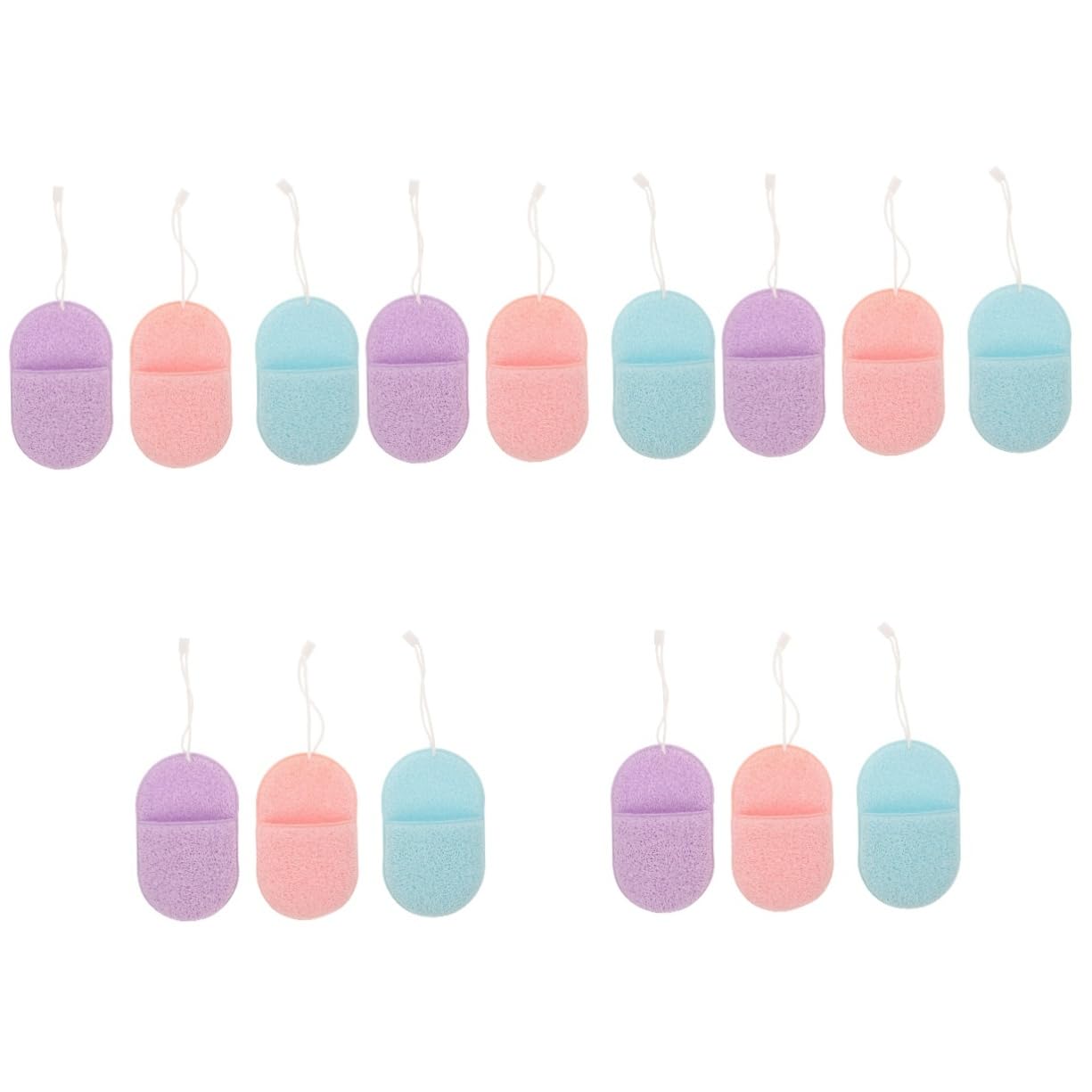 Didiseaon 15 Piezas lavado de cara esponjas faciales esponja maquillaje de maquillaje facial de limpieza para mujeres oval Limpiador toalla de cara