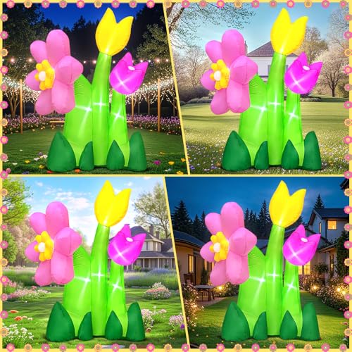 Fleurs gonflables géantes de 1,8m avec un système d'éclairage LED intégré - 3