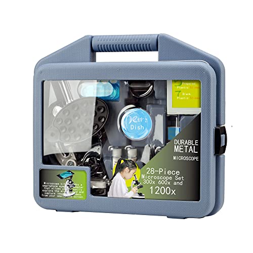 Starboosa Microscope 300X-1200X For Kids Beginners Lab Compound Monocular Microscopes With Optical Glass Lenses & Led Illumination - Microscope With Smartphone Adapter For Kids Beginner #TOP1