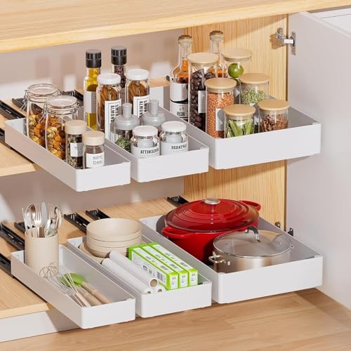 Sliding Wardrobe Organizer - Kitchen Drawer Slide System, 3 Sizes for Pull-Out Cabinets, 34 x 10.1 x 12 cm - Maximize Space & Efficiency for Home Organization