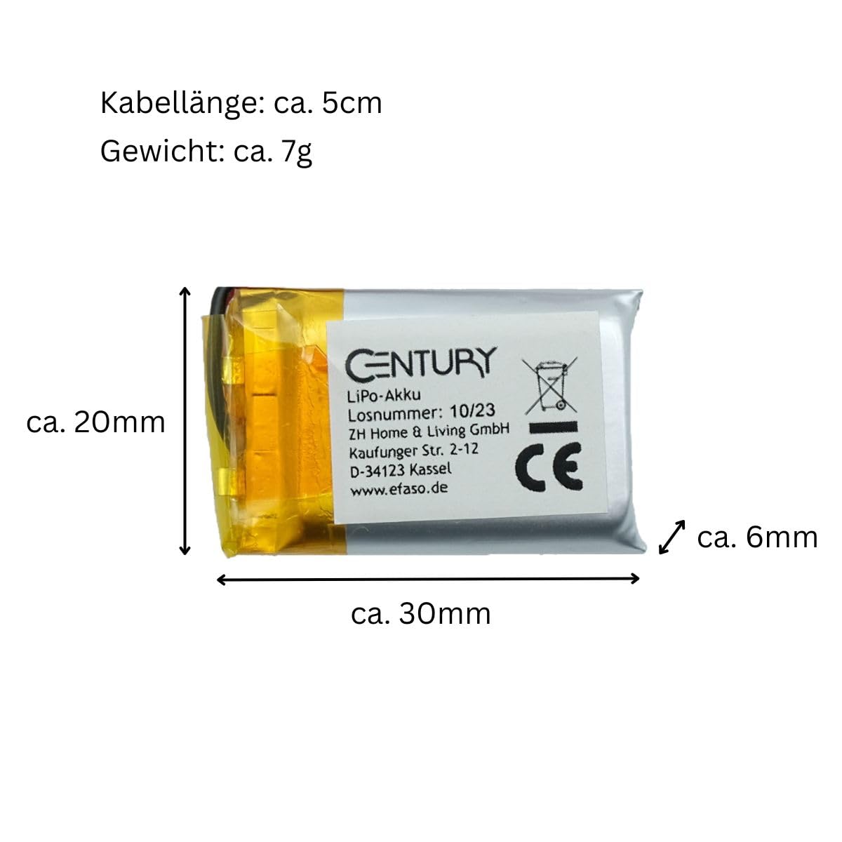 NOUZ 3.7V 1300mAh 603465 Lipo-batterij Oplaadbare lithium-polymeer