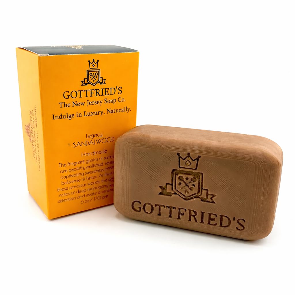 Gottfried's Sandalwood, Handcrafted Soap, sandalwood are expertly polished, Moisturizing Bar Soap For Men (12 Pack)