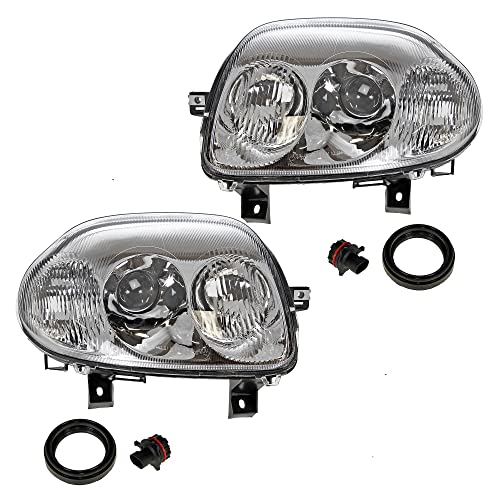 BESTPRICE 2x phares avant Phare principal gauche + droite Compatible avec RENAULT CLIO 2 (BB_, CB_)
