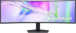 Samsung ViewFinity S95UC Curved Monitor, 49 Inch Screen with VA Panel, 5120 x 1440 Pixels, 1000R Radius, VESA DisplayHDR 400, KVM Switch, Refresh Rate 120 Hz, Response Time 5 ms (G/G)