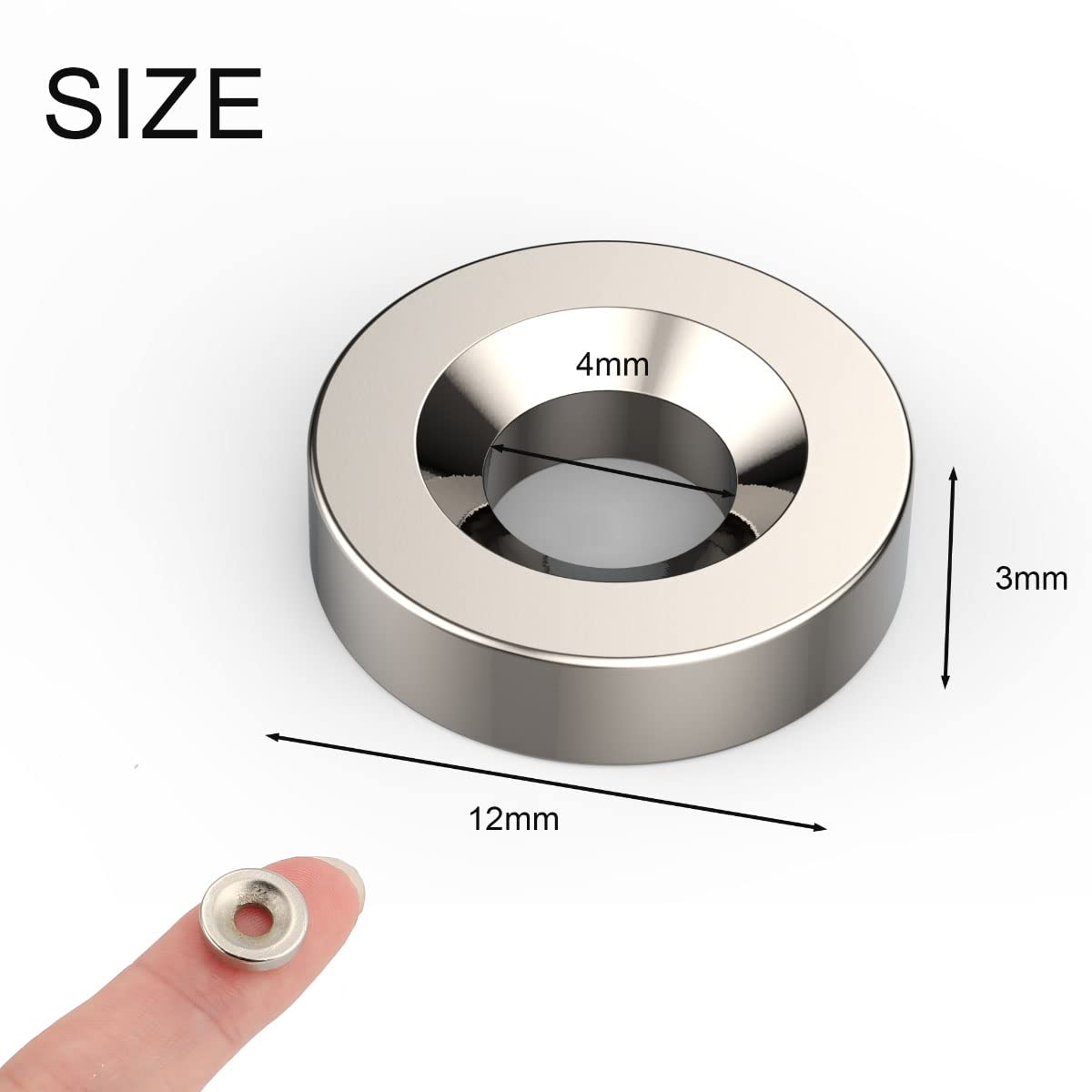 20 Pack Small Round Disc Magnets 1/2x1/8 - Disc Countersunk Hole Magnets Permanent Magnet Fastener 12x3mm Multi-Purpose Refrigerator Magnet Craft Science DIY Latches Cabinet Door Holder, Pack of 20 — Amazon image 3