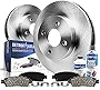 Detroit Axle - 4-Lug Front Brake Kit Rotors & Ceramic Pads w/Clips Hardware Kit & Brake Kit CLEANER & FLUID for 2005-2006 2007 2008 2009 2010 Chevy Cobalt - [07-10 Pontiac G5] - 03-07 Saturn Ion