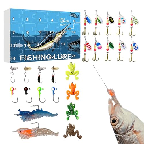 Calendario de Adviento de Señuelos de Pesca, Regalo de Navidad para Mujer