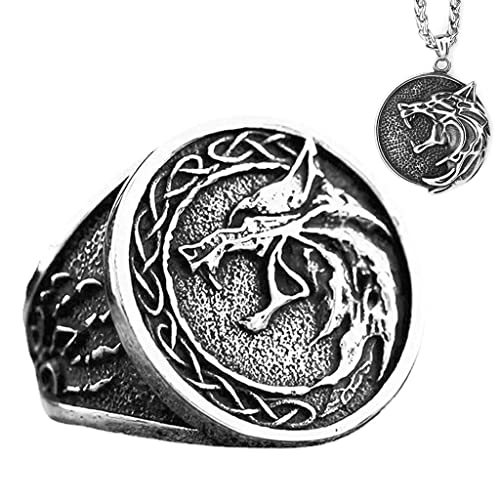 Collier pendentif loup et bague homme femme pour sublimer votre look alternatif quotidien