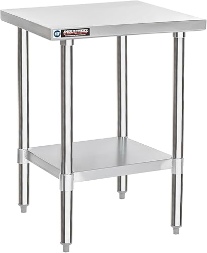 Miniatura 41 de DuraSteel 24x12 Pequeña Mesa de Acero Inoxidable - NSF Metal Angosta Comercial para Preparación de Alimentos, Mesa de Trabajo Lateral con Estante