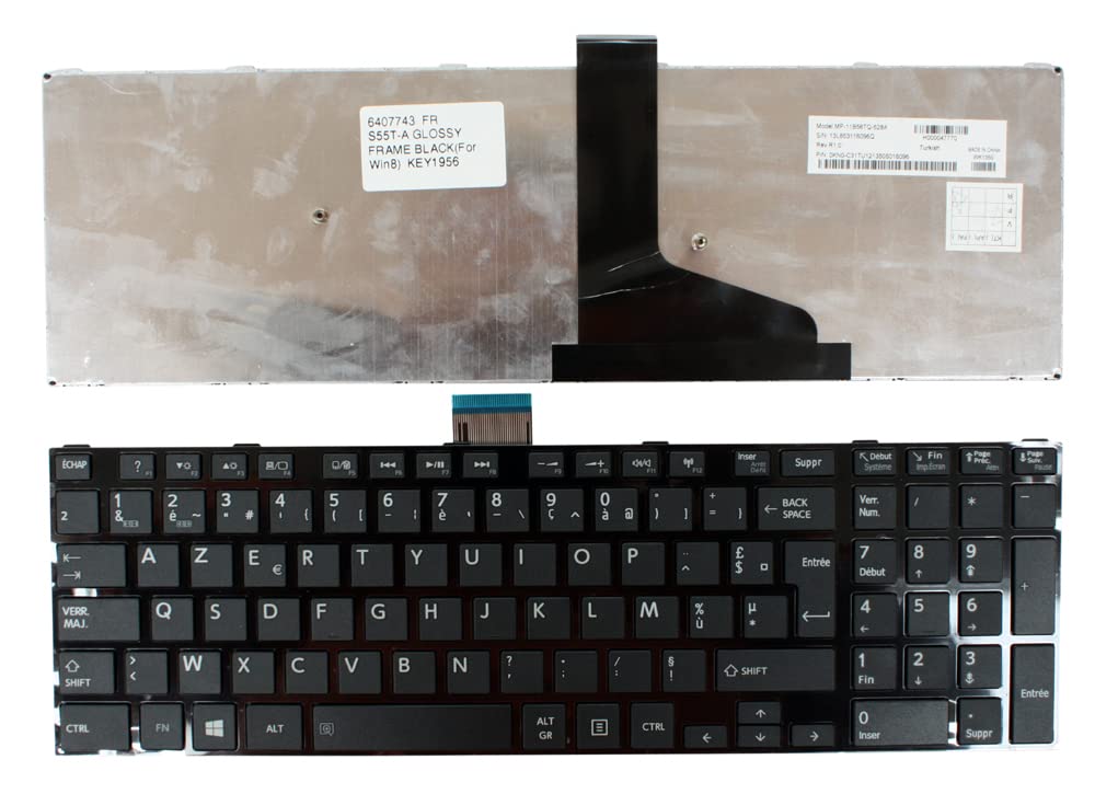 Clavier pour Ordinateur Portable Toshiba Satellite S50T-A-117 Keyboards4Laptops Azerty