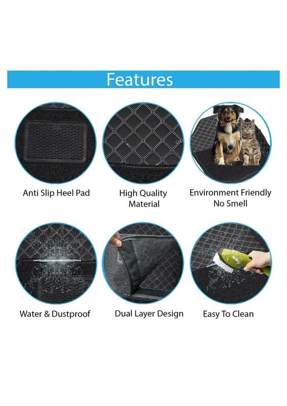 Image of MINANSH Foot Mats /Floor Mats Compatible with Nissan Kicks - 7D Luxury Leather Washable Car Floor Mat- (Black with Beige)