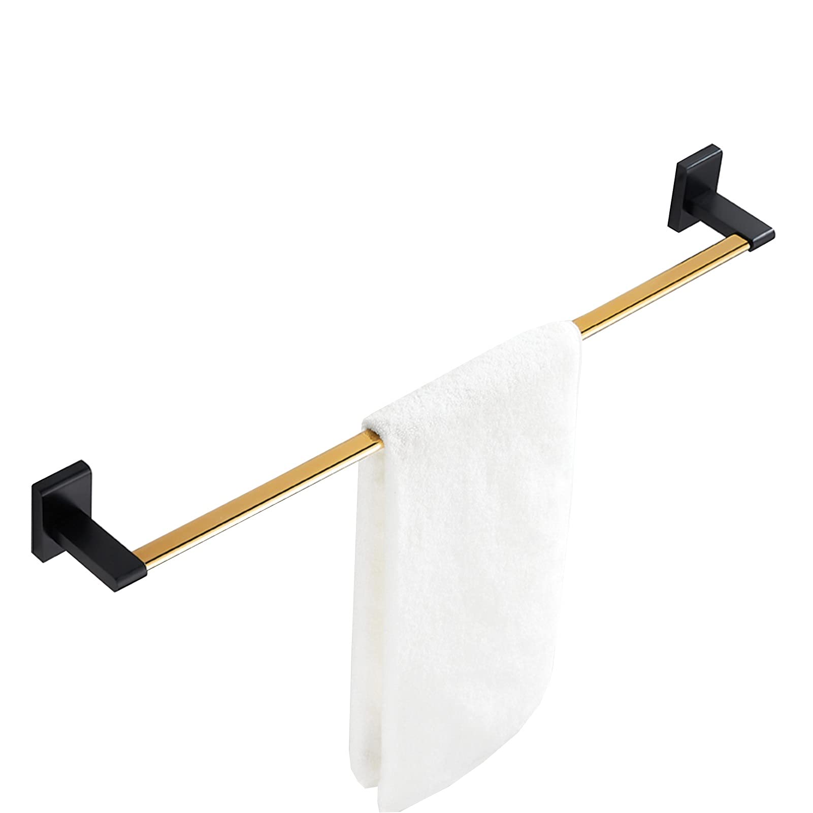 Varilla de toalla individual de la pared de la pared de la pared de 50 cm / 60 cm, barra de toalla de cobre sólido, soporte de toalla de cocina de baño Montaje de tornillos, oro negro ( Size : 60cm )