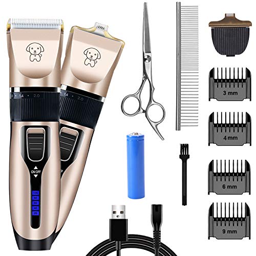 YEAHPY Dog Clippers,Dog Grooming Kit Clippers USB Rechargeable Cordless Duty 2 in 1 Quiet Small Trimmer Blade Suitable for Dogs, Cats, and Other Pets