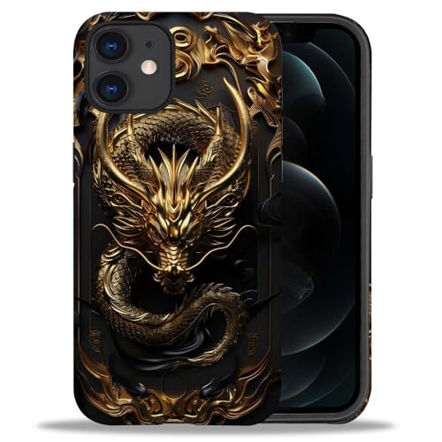 CARLOCA iPhone 11pP[XAGolden Dragon Soft TPU + n[h PC 2 in 1Ah~ \tg TPU ϏՌ j[NȕیJo[ p^[fUC