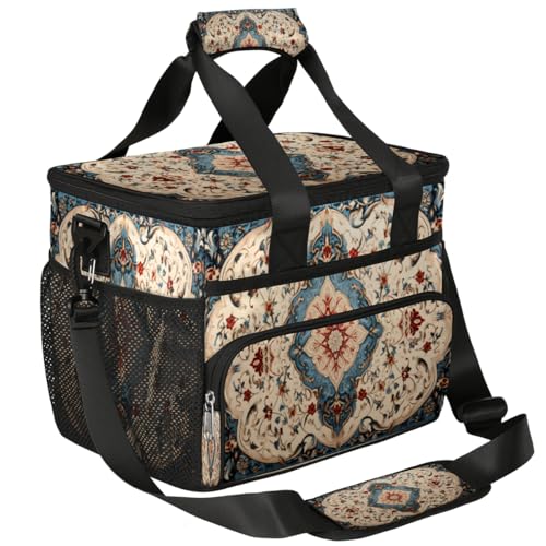 Color Art Insulated Picnic Backpack Lunch Box for Women Men Picnic Basket Tote Lunch Bag Picnic Bag Portable Lunch Bags for Picnic, Beach, Work, Trip,Office, Camp Ethnic Texture