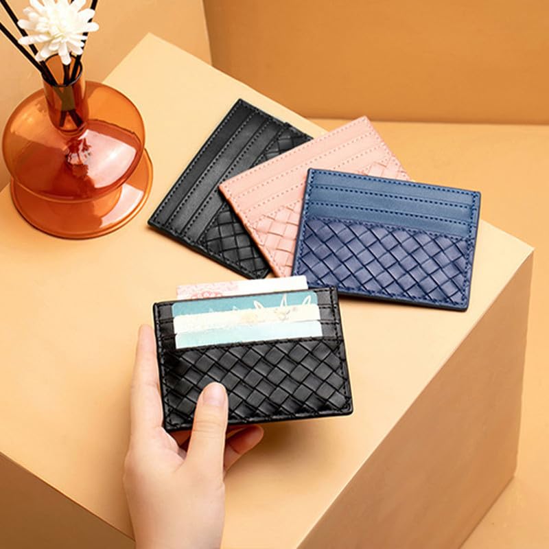 Ultra-Thin Woven Credit Card Holder - Slim Minimalist Card Wallet with 6 Slots, RFID Blocking for Men & Women4