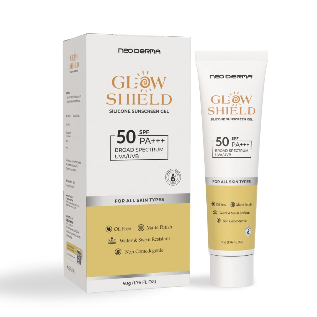 Neoderma Glow Shield Silicone Spf 50 Sunscreen Gel | Vitamin C + E Super Bright Sunscreen | Water-Light,UVA/UVB & Blue Light Protection | For All Skin Types | Dermatologist Tested | 50g-picture-52