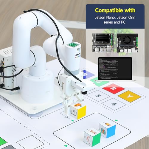Image of Yahboom 7Axis Collaborative Robot Arm for Jetson Orin NX Super 16GB 157TOPS AI Visual Recognition, Movelt, APP Control,ROS Education with Adaptive Gripper