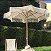 Macrame Umbrella Cover - Home Boho Decor Garden Beach Parasol Cotton Beige With Tassels, Umbrella with Fringe - Patio Umbrella - UV50+ Sun Protection, Waterproof Outdoor Umbrella Cover for 8.2'