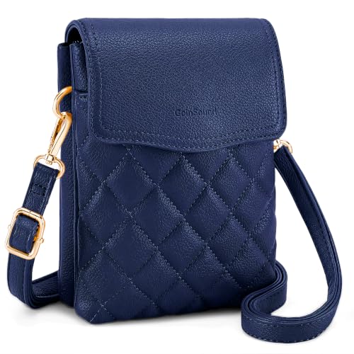 Goinsound RFID Small Crossbody Bags for Women Cell Phone Purse Women's Crossbody Handbags with Credit Card Slots Navy Blue