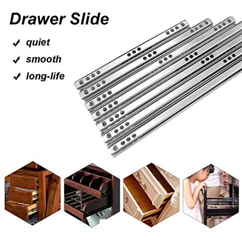 Boxonly 1 Pair Metal Bearing Drawer Slides Runners Draw Depth For Replacement Drawer Runners 17mm Wide x 246mm - Image 8