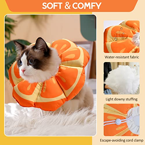 Avont Cat Cone Collar Soft, Adjustable Pet Recovery Collar for Cats Kittens Puppies After Surgery, Elizabethan Neck Cone of Shame Alternative to Prevent Licking Biting Protect Wounds -Tangerine (M) - Image 6