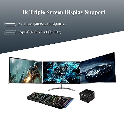 Image of M1 Plus Mini PC Powered by i3-N305 Processor, 16G RAM 512G SSD Mini Desktop PC,Triple Display HDMI /Type-c,Dual 2.5G i226-V LANs,WiFi6,BT5.2,Business Mini Computer Win 11