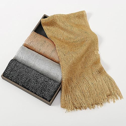 Glitter Shawls Wraps Sparkling Formal Dress Scarf Elegant Wedding Bridal Shawls Soft Long Shawls Wraps Gold3