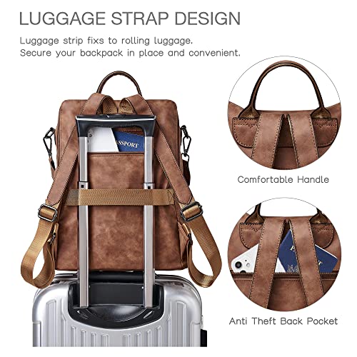 Image of Shrrie Vegan Leather Backpack Purse for Women with Adjustable Shoulder Bag