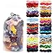 Produktbild 50 Stück Samt Scrunchies, Elastischer Haarbänder, Bobble Haargummis, Haar Gummibänder, Bunte Haarschmuck, Haarseil für Mädchen Damen Frauen mit Geschenktüte, 50 Verschiedene Farben