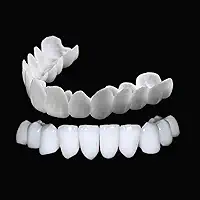 Conjunto Completo Top Bottom Silicone Dentes Falsos Top Bottom Upper Lower Veneers Dentes Falsos Dentadura Cosmética