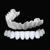 Conjunto Completo Top Bottom Silicone Dentes Falsos Top Bottom Upper Lower Veneers Dentes Falsos Dentadura Cosmética