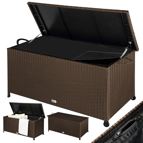 Casaria® Gartenbox Auflagenbox mit Rollen 270L Stauraum UV-beständig Handgriffe Gasdruckfeder Wetterfest 117x53cm Garten Balkon...